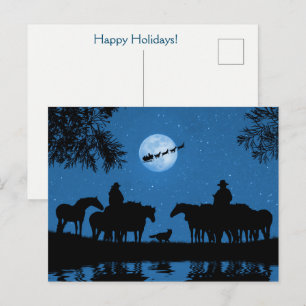 Carte Postale Cowboy et Cowgirl Pays Vacances Occidentales