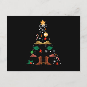 Carte Postale Cowboy Noël Arbre Jour de l'année Ligne Danse Gif