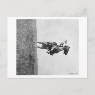 Carte Postale Cowboy Rides Bronco Rising sur ses pattes d'appui