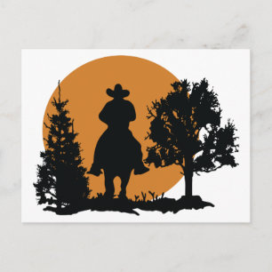 Carte Postale Cowboy Silhouette