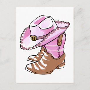 Carte Postale Cowgirl Boots and Hat