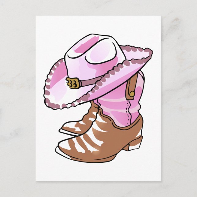 Carte Postale Cowgirl Boots and Hat (Devant)