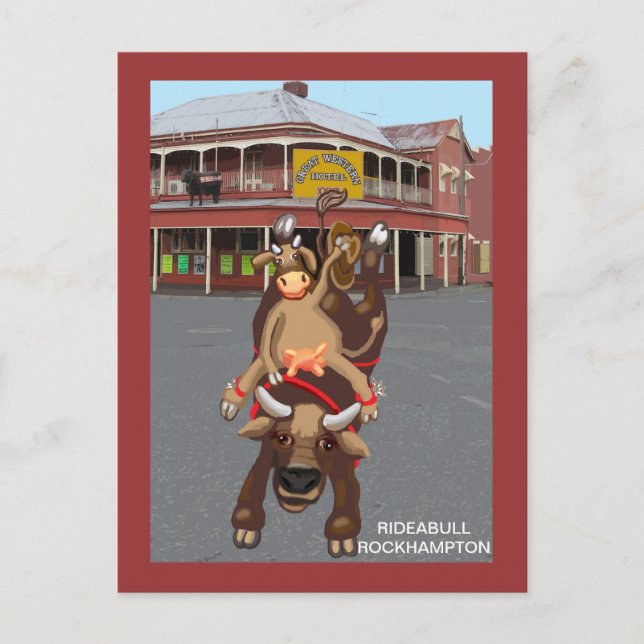 Carte Postale Cowgirl Bullrider (Devant)