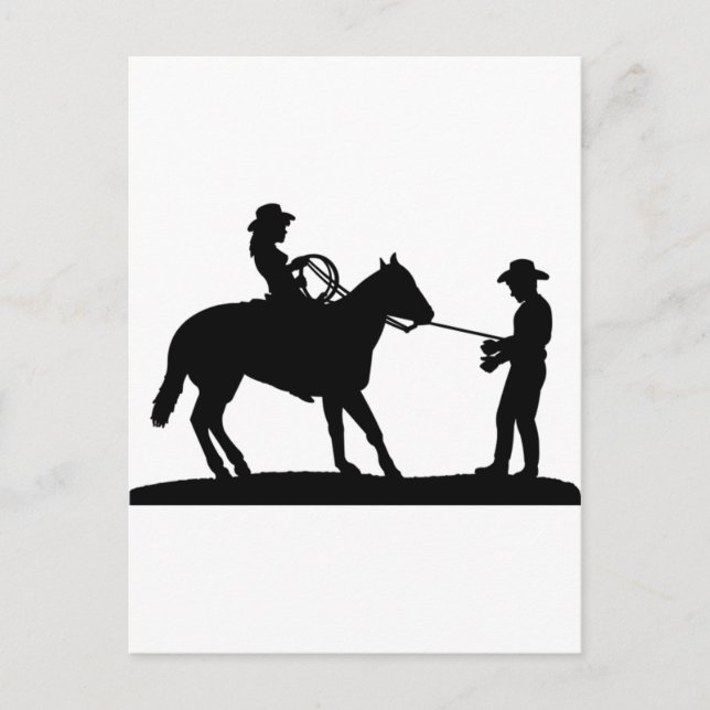 Carte Postale Cowgirl Roping Cowboy (Devant)