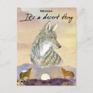 Carte Postale Coyote du Nevada C'est une chose du désert Lever d