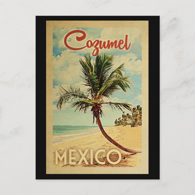 Carte postale Cozumel Palm Tree Vintage voyage (Devant)