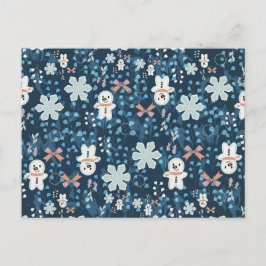 Carte Postale Cozy Whimsical Holiday Throw Pillow