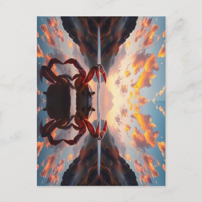 Carte Postale crab reflection art (Devant)