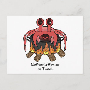 Carte Postale Crabe en pot, MeWarriorWoman sur Twitch