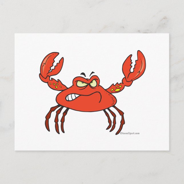 Carte Postale crabe rouge en colère (Devant)