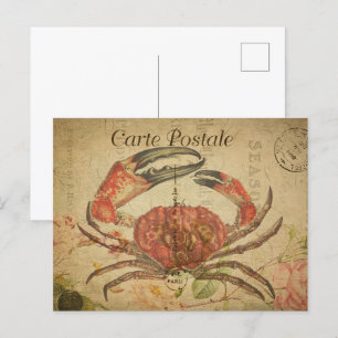 Carte Postale Crabe vintage