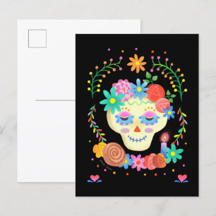 Carte Postale Crâne à sucre Día de los Muertos