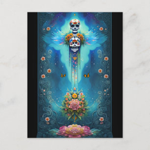 Carte Postale Crâne à sucre Esprit Art-Festif Dia de los Muertos
