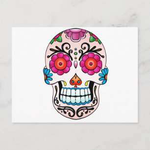 Carte Postale Crâne à sucre - Jour des Morts, Tatouage, Mexique