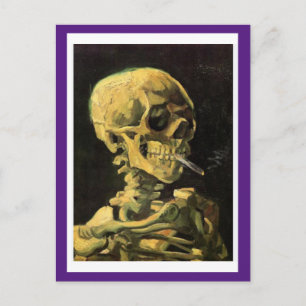 Carte Postale Crâne avec CIgarette brûlante par Van Gogh,