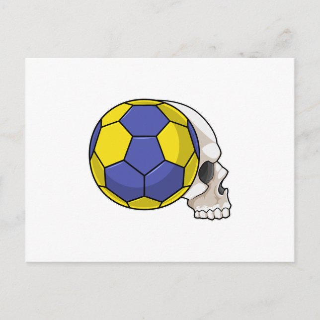 Carte Postale Crâne avec sports de handball (Devant)