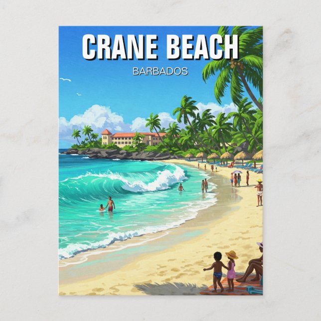 Carte Postale Crane Beach Barbados Travel (Devant)