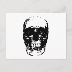 Carte Postale Crâne d'art pop noir et blanc