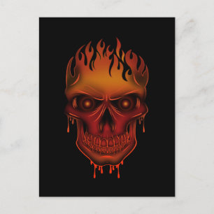 Carte Postale Crâne de flamme