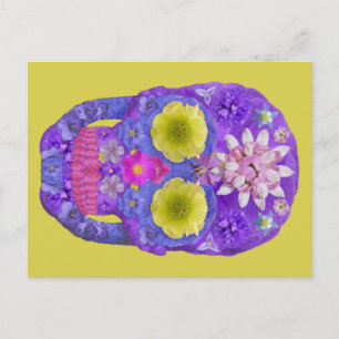 Carte Postale Crâne de fleurs 5