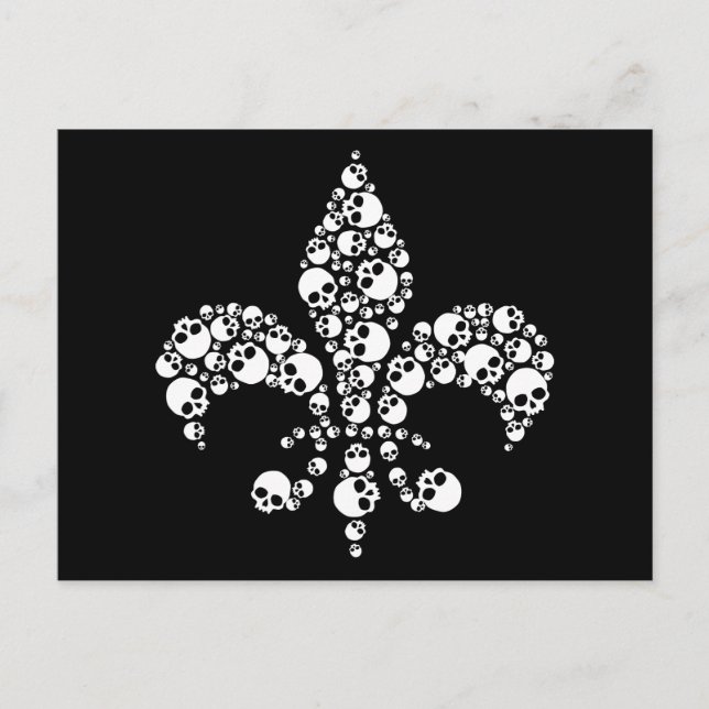 Carte Postale Crâne Fleur De Lis (Devant)