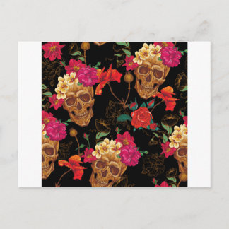 Carte Postale crâne floral