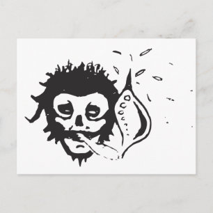 Carte Postale crâne fumant