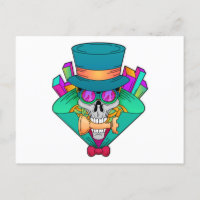 Crâne jouant aux échecs avec la pièce d'échecs Tou