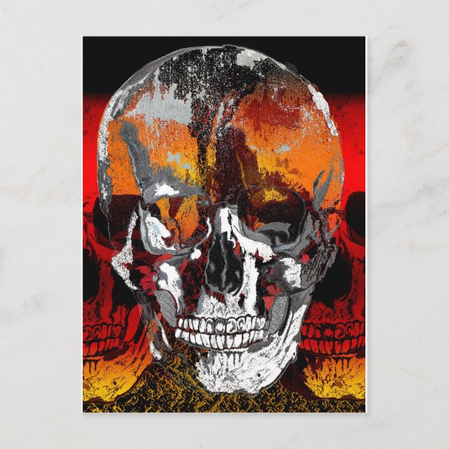 Carte Postale Crâne multiplié par trois (Devant)