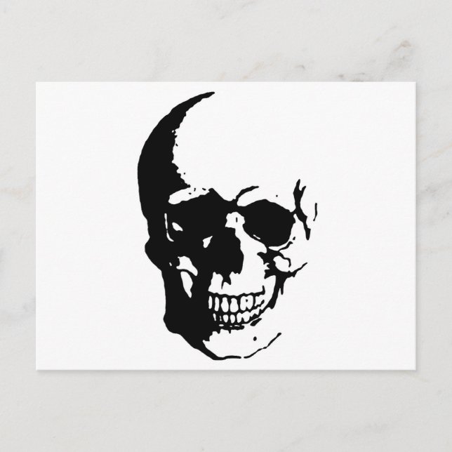 Carte Postale Crâne - Noir & Blanc Métal Imaginaire Art (Devant)