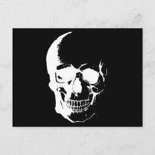 Carte Postale Crâne noir et blanc