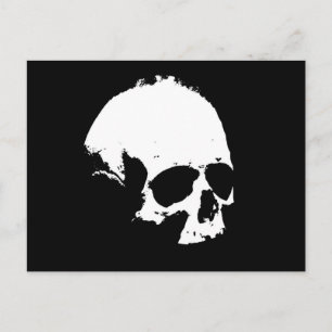 Carte Postale Crâne noir et blanc