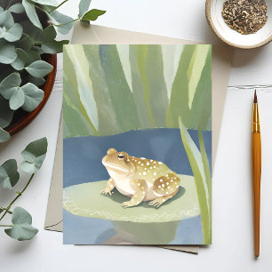 Carte Postale Crapaud Grincheux   Peinture aquarelle de l'étang 