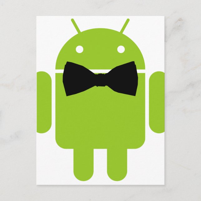 Carte Postale Cravate Formelle Bow Android Robot Icon (Devant)