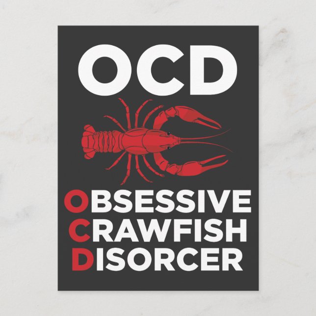 Carte Postale Crawfish OCD Obsessionnel Crawfish Disorder Nourri (Devant)