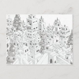 Carte Postale Crayon dessiné ville