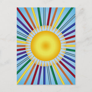 Carte Postale Crayons de couleur