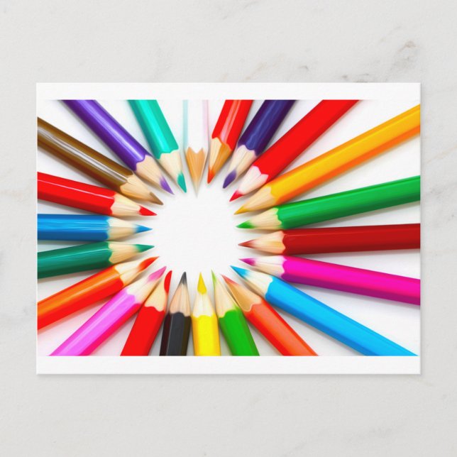 Carte Postale Crayons de couleur (Devant)