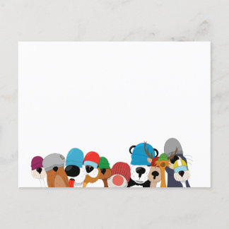 Carte Postale Crazy cap animals skateboard