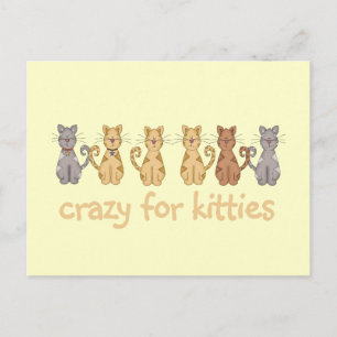 Carte Postale Crazy For Kitties T-shirts et cadeaux