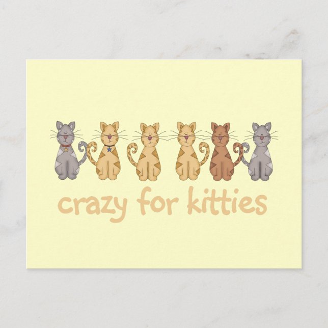 Carte Postale Crazy For Kitties T-shirts et cadeaux (Devant)