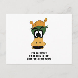 Carte Postale Crazy Green Cartoon Canard Réalité différente