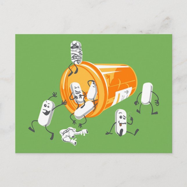 Carte Postale Crazy pilules (Devant)