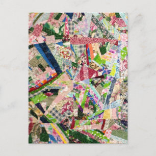 Carte Postale Crazy Quilt dans les couleurs du printemps