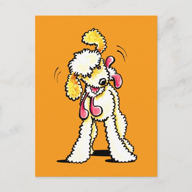 Carte Postale Cream Labradoodle temps de jeu (Devant)