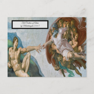 Carte Postale Création d'Adam par Michel-Ange