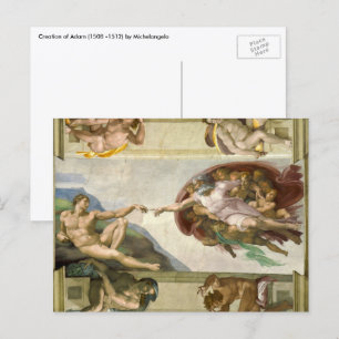 Carte Postale Création de l'homme par Michel-Ange (Création d'Ad