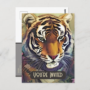 Carte postale Creative Tiger Invitation avec code 