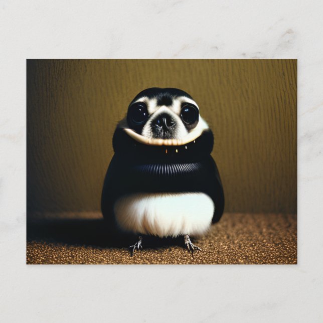 Carte Postale Créature hybride d'oiseaux de chien mignon (Devant)