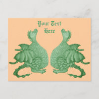créatures mythiques deux dragons verts mignons